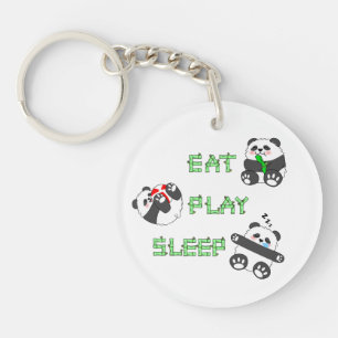 Eet Speel Slaap Schattige Baby Panda Comfortabel L Sleutelhanger