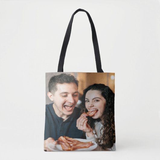 Eet Spek Foto Aanpassen Personaliseer Tote Bag (Voorkant)
