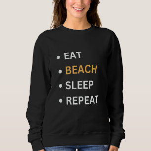 Eet Strand Slaap Herhaal Kust Nautisch Trendy Zome Trui