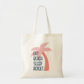 Eet Strand Slaap Herhaal Waterverf Palmboom Tote Bag (Voorkant)