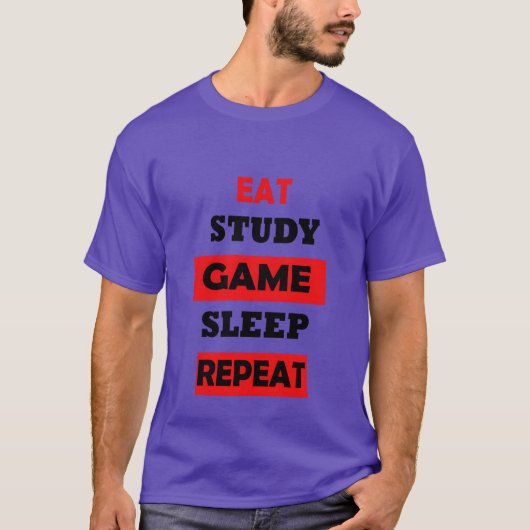 EET STUDIE GAME SLEEP HERHALEN meisje T-shirt (Voorkant)