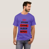 EET STUDIE GAME SLEEP HERHALEN meisje T-shirt (Voorkant volledig)