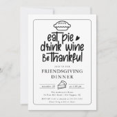 Eet taart Friendgiving diner Kaart (Voorkant)