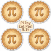 Eet taart op Pi Day Sticker (Voorkant)
