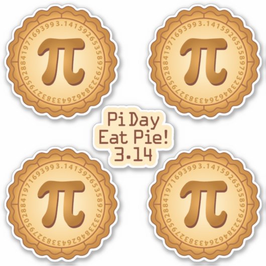 Eet taart op Pi Day Sticker (Voorkant)