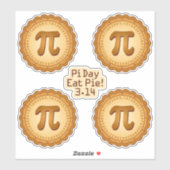 Eet taart op Pi Day Sticker (Vel)
