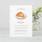 Eet taart Thanksgiving diner Kaart (Staand voorkant)