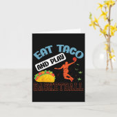 Eet taco en speel bysketbyll Mexico Cinco de Mayo Kaart (Gele Bloem)