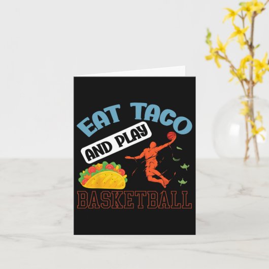 Eet taco en speel bysketbyll Mexico Cinco de Mayo Kaart (Gele Bloem)