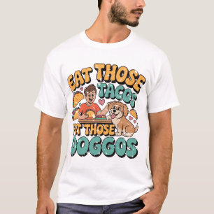 Eet Tacos Pet Doggos Skeleton Party Mexicaanse Fie T-shirt