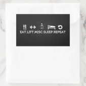 Eet, Til, Misc, Slaap, Herhaal Rechthoekige Sticker (Tas)