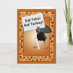 Eet Tofu! Niet Turkije! Tofu Gemakkelijker te Feestdagen Kaart