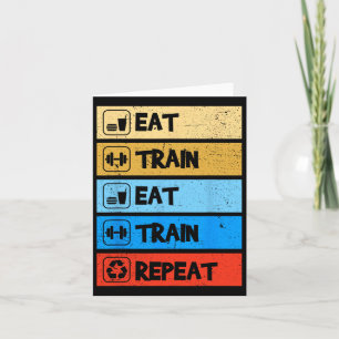 Eet Trein Herhaal Kracht Sport Gym Grappig Bodybui Kaart