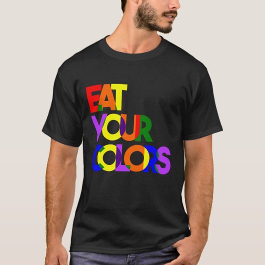 Eet uw kleuren vet t-shirt (Voorkant)
