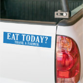 Eet vandaag? Hartelijk dank voor de boer Bumpersticker (Op Truck)