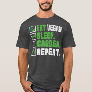 eet vegan slaaptuin herhaalde dierenvriend vegetar t-shirt
