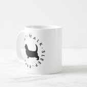 Eet wandeling gebreid herhaal worst hond cadeau koffiemok (Voorkant links)