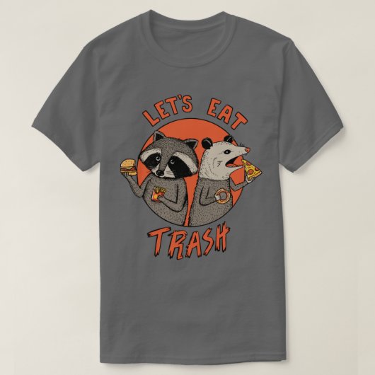 Eet wasbeersel en opossum t-shirt (Design voorkant)