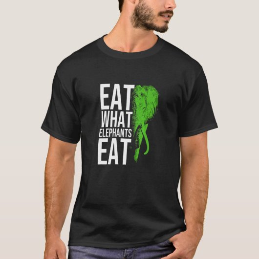 Eet wat elephans eten voor vegetarische Mannen Vro T-shirt (Voorkant)