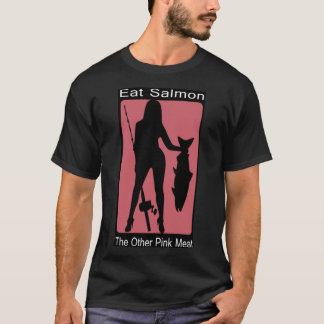 Eet zalm en ander roze vlees t-shirt
