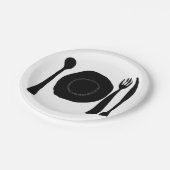 Eet zwart-wit Bord en gebruiksvoorwerpen (Gekanteld)