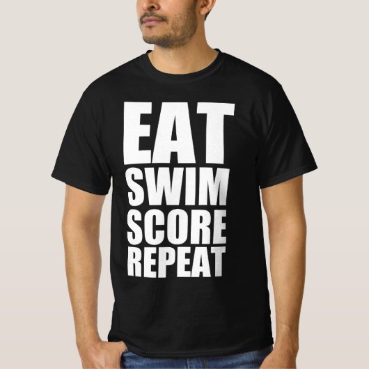 Eet zwemmen score herhalen t-shirt (Voorkant)