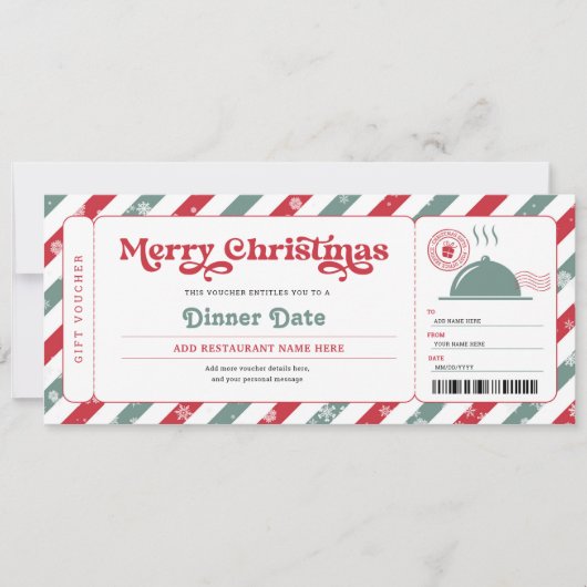 Eetafspraak Restaurant Kerstcadeaubon Kaart (Voorkant)