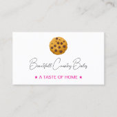 Eetbaar Cookie Logo | Witte Roze Bakkerij Visitekaartje (Voorkant)