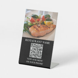 Eetbaar digitaal menu QR-code voetstuk bord Reclamebord Met Voetstuk