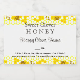 Eetbaar etiket voor honingbij honingraat 7,5 cm x 