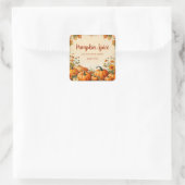 Eetbaar Herfst Pompoen Kruid Vierkante Sticker (Tas)