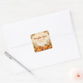 Eetbaar Herfst Pompoen Kruid Vierkante Sticker (Envelop)