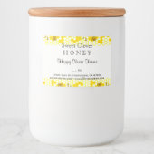 Eetbaar honingbij-honingraatlabel 7,6 cm x 5 cm voedselcontainer etiket (Voorkant)