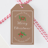 Eetbaar Kerst Bak Geschenk Bruin Prettig Kerstfees Cadeaulabel