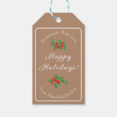 Eetbaar Kerst Bak Geschenk Bruin Prettige Feestdag Cadeaulabel (Voorkant)