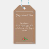 Eetbaar Kerst Bak Geschenk Bruin Prettige Feestdag Cadeaulabel (Achterkant)