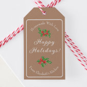 Eetbaar Kerst Bak Geschenk Bruin Prettige Feestdag Cadeaulabel