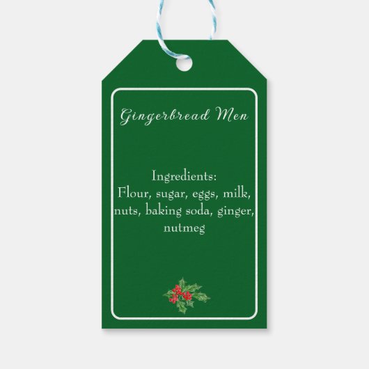 Eetbaar Kerstbak Cadeau Groen Prettig Kerstfeest Cadeaulabel (Achterkant)