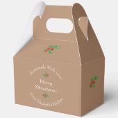 Eetbaar kerstcadeau bruin vrolijk kerstfeest bedankdoosjes (Achterkant)