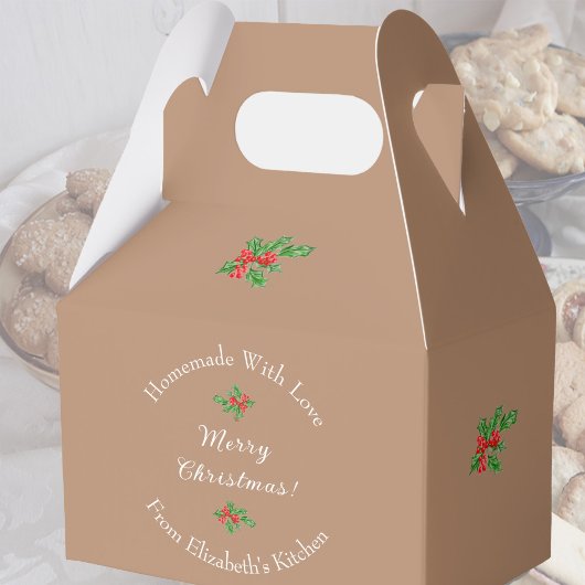 Eetbaar kerstcadeau bruin vrolijk kerstfeest bedankdoosjes