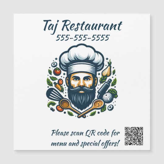 Eetbaar Magnetische QR-code voor Restaurant met Ch (Voorkant)
