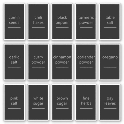 Eetbaar Pot Pantry Label Set 1.2x2.2 Inch (Voorkant)