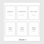 Eetbaar shampoo conditioner toilettas label  (Vel)