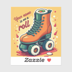 Eetbaar Sushi Roller Skates Citaat Kunst Sticker