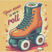Eetbaar Sushi Roller Skates Citaat Kunst Sticker (Voorkant)