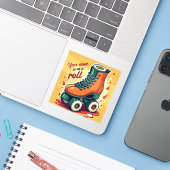 Eetbaar Sushi Roller Skates Citaat Kunst Sticker (Laptop met iPhone)