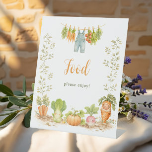 Eetbaar Tafel Aquarel Groente Tuin Kleine Spruit Reclamebord Met Voetstuk