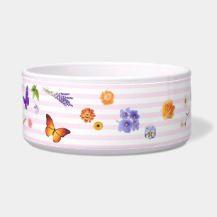 Eetbak Hond Vlinders en Bloemen Voerbakje