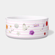 Eetbak Hond Vlinders en Bloemen