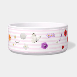 Eetbak Hond Vlinders en Bloemen Voerbakje